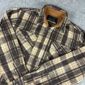 Jachs New York Jacket Men's S Flannel Plaid Brown Shacket Button Up Casual